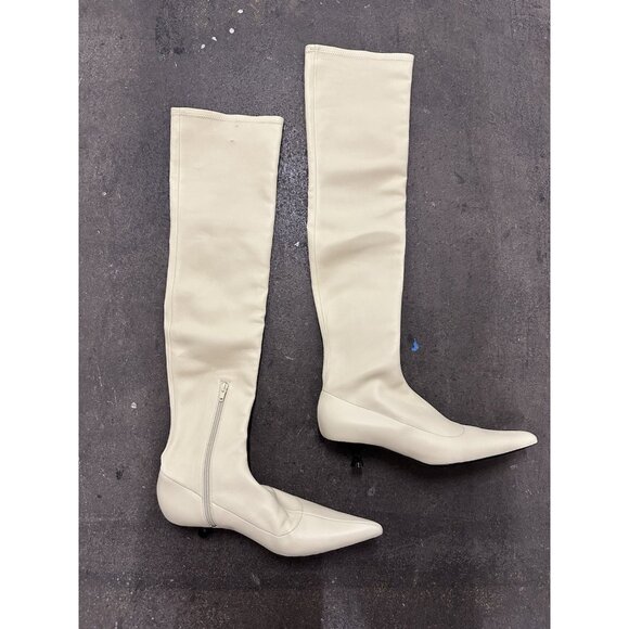 KHAITE Volos Over The Knee Boots Cream - Picture 2 of 10